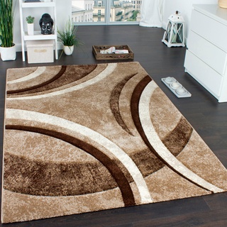 Teppich PACO HOME "Brillance 758" Teppiche Gr. B/L: 160 cm x 230 cm, 18 mm, 1 St., braun Esszimmerteppiche Kurzflor, modernes geometrisches Design, auch als Läufer