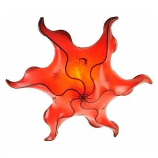 Orientalische Lampe Deckenleuchte Hängelampe marokkanische Deckenlampe Lederlampe STERN Gecko 63 cm : rot Farbe: Rot - Rot