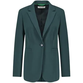 Gerry Weber Damen Klassischer Blazer mit Bewegungsschlitz Langarm, Manschetten unifarben Green Teal 38 - 38