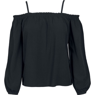 Urban Classics Langarmshirt - Ladies Cold Shoulder Longsleeve - XS bis 5XL - für Damen - Größe L - schwarz - L