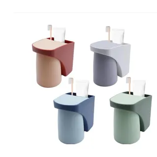 Generisch Zahnbürstenbecherhalter Kein Bohren Erforderlich 4 Stück Zahnputzbecher Kinder Zahnbürstenhalter Wand mit Magnetischem Becher Toothbrush Holder für Familie