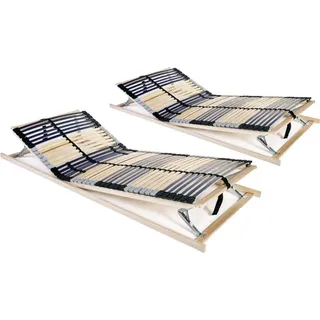 The Living Store Lattenroste 2 Stk. mit 42 Latten 7 Zonen 70 x 200 cm - Braun