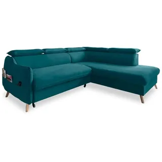 miuform Eckcouch Velours 2-Sitzer Türkis