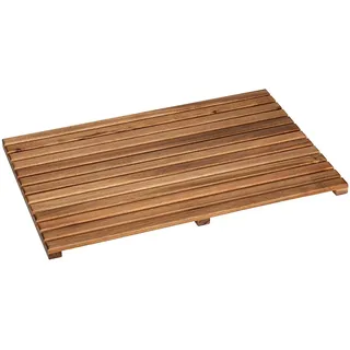 WENKO Duschmatte Modell Indoor & Outdoor, Höhe 2,5 mm, Holz, rechteckig, Duschrost aus Akazienholz, stabil, rutschhemmende Unterseite braun