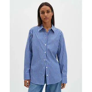 someday Langarmbluse ZIVIAN Loose aus nachhaltigem BCI Cotton Mix gerader Schnitt, hinten länger als vorne blau 36