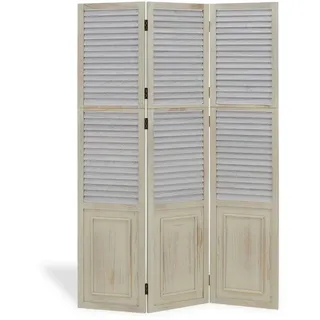Homestyle4u Paravent, Weiß, Holz, 120x170x2 cm, Wohnzimmer, Raumteiler & Paravents, Paravents