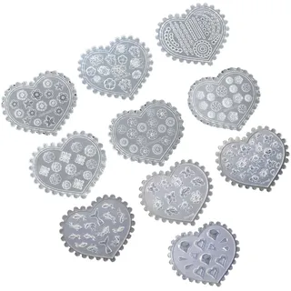 YUHANGCIYE Nagelkunst-Formen, 10 Stück, Nagelkunst-Silikonform, 3D-Blumen, Nägel, geprägte Nagelschablonen, Skulpturen, Dekorationen für Maniküristen (A#)