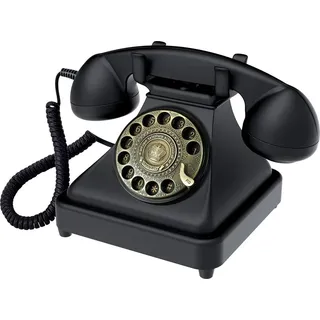 Audio-Nachrichtenbuch, Sprachaufzeichnung, Vintage-Telefonrekorder, Hochzeitstelefon, personalisiert mit Voicemail, besten Wuenschen, geeignet fuer... - Schwarz