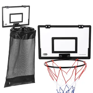Über-der-Tür-Basketball-Wäschekorb 2-in-1-Holz-Basketballkorb Platzsparender hängender Wäschekorb für Kinder, Wäscheaufbewahrung mit Reißverschluss für Wohnheim, Schlafzimmer, Badezimmer(schwarz)