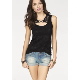 MELROSE Spitzentop Schwarz 32