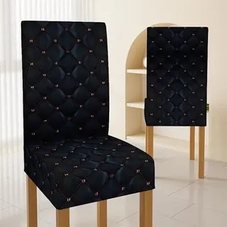 Stuhlhussen Luxus Schwarz Stuhlhussen Schwingstühle,Universal Stretch Stuhlbezug,Waschbarer Esszimmer Stühle, Abnehmbarer Stuhlüberzüge Für Schlafzimmer, Wohnzimmer