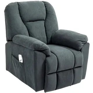 Homcom Elektrisch, Dunkelgrau, Textil, 1-Sitzer, Füllung: Schaumstoff,Taschenfederkern, einzeln stellbar, 88x101x97 cm, Wohnzimmer, Sessel, Massagesessel