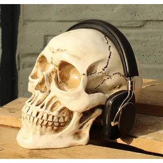 CRAZY HEADS white Skull Totenkopf Kopfhörerständer Headset Halter Ständer Skull Totenschädel
