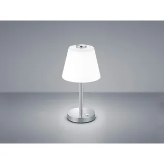 Design LED Wohnzimmerlampe Chrom TOUCH dimmbar Nachttischleuchte Glasschirm weiß