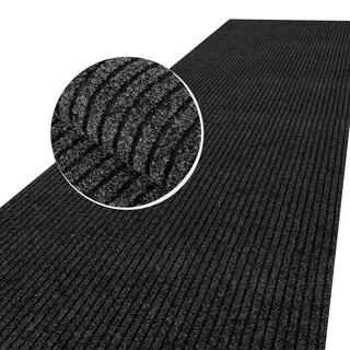 Schmutzfangmatte Teppich Läufer Meterware Schmutzfangläufer rutschfest & zuschneidbar Outdoor Indoor Sauberlaufmatte für Flur Gewerbe Büro Gastronomie Keller Mischa 140 x 80 cm Schwarz