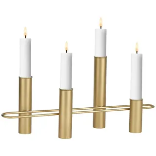 Marrakesch Orient & Mediterran Interior Adventskranz Moderner Adventskranz Filip handgemacht aus Metall in Gold 33 cm hoch, Handarbeit goldfarben