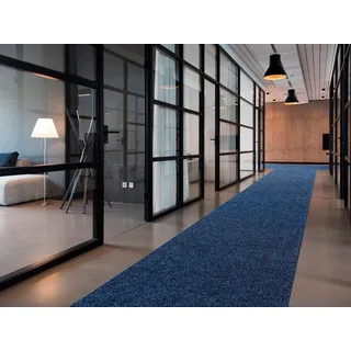 Primaflor-Ideen in Textil Läufer Schmutzfangläufer PICOLLO, Made in Belgium, rechteckig, Höhe: 8 mm, Schmutzfangmatte, meliert, robust & strapazierfähig, rutschhemmend blau 200 cm x 150 cm x 8 mm
