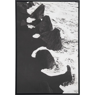 Beliani, Wanddeko, Leinwandbild mit Meeresmotiv schwarz / weiß 63 x 93 cm SIZIANO (63 x 93 cm)