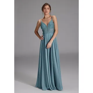 hey kyla Abendkleid mit Paillettenbesatz, Aqua, 40