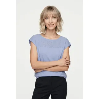 Vero Moda Spitzentop VMJANNI CS BOAT NECK TOP JRS GA Baumwolle blau M (38)