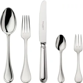 Robbe & Berking Classic-Faden 5 TLG. Menübesteck (150 g massiv versilbert)