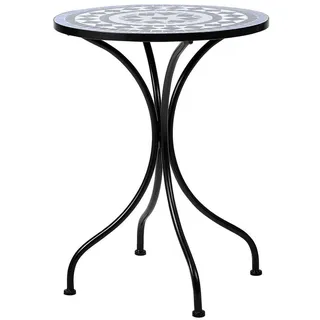 Butlers Beistelltisch, Blau, Metall, Keramik, 55x73x55 cm, Gartenmöbel, Gartentische, Beistelltische outdoor