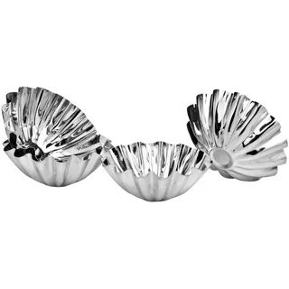 Premier Housewares 0805053 Runde geriffelte Brötchen/Kuchen Formen-4er-Set, Glaube, Silber