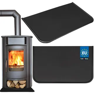 KOTARBAU® Kamin Bodenplatte 30 x 50 cm aus Pulverbeschichtung Stahl Schwarz Bodenblech Ascheblech Kaminbodenplatte Kaminplatte Schmutzblech Bodenschutz für Feuerstellen Ofenblech Funkenschutzplatte