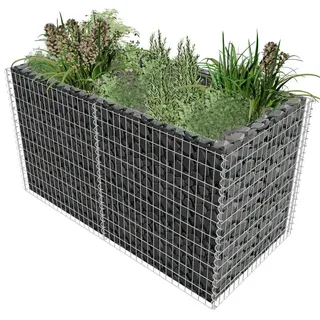 furnicato Gabionen-Hochbeet 180 × 90 × 100 cm