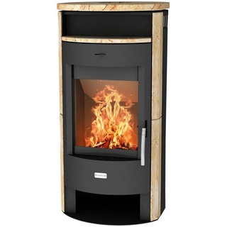 Heathus Kaminofen MAIA, 6 kW, Zeitbrand, Sandstein, Tee- und Holzfach