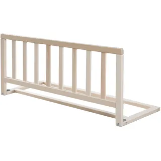 roba Bettschutzgitter 90 cm Länge aus Massivholz, sicherer Rausfallschutz für Babys und Kinder ab 18 Monaten, einfache Montage ohne Bohren, Höhe 38 cm, klappbar mit extra Sicherung, natur