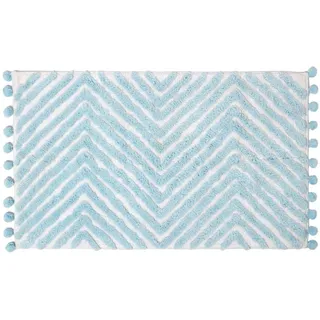 Homescapes Badematte Zickzack Hellblau 50 x 80 cm