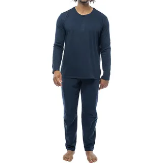 Schiesser, Herren, Pyjama, Mix Schlafanzug, Blau, (50)