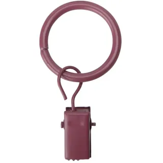 DécoProfi 10x Gardinenringe Vorhangringe mit Klammern Ø 25mm Himbeere I Ringe für Gardinenstangen Ø 16mm I Geeignet für Vorhang-Gardinenstange