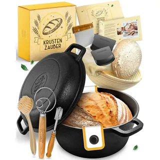 Krustenzauber Brotbackform KRUSTENZAUBER Gusseisen Topf zum Brotbacken & andere Brotbackformen
