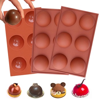 Heiße Schokoladenbomben-Form aus Silikon, große Schokoladenkugelform, Silikonform, heiße Kakaobomben, 6,3 cm, runde Schokoladenform, Halbkugel, Silikonform, Schokolade, halbe Kuppelform, 3 Stück