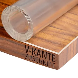 Transparent Tischfolie Schutzfolie Folie leicht mattiert Abgeschrägte V-Kante Eckig 40 x 40 cm Tischdecke Maschinenzuschnitt