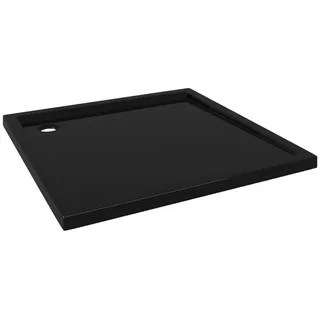 vidaXL Quadrat-Duschwanne 80 x 80 cm Kunststoff Schwarz
