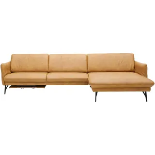 Himolla Ecksofa, Gelb, Metall, Echtleder, Rindleder, Uni, Ottomane rechts, L-Form, 330x174 cm, Blauer Engel, Goldenes M, Made in Germany, Emas, Typenauswahl, Lederauswahl, Stoffauswahl, seitenverkehrt erhältlich, Hocker Rücken echt, Wohnzimmer, Sofas & Couches, Wohnlandschaften, Ecksofas