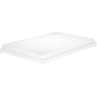 Erst-Holz Weißes Futonbett platzsparend extra niedriges Bodenbett 140x200 Kiefer V-60.47W-14 Rollrost und Matratze inkl.