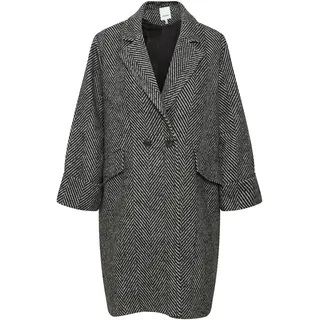 Fransa Wollmantel FPPalma", 20613377 Lässiger WOllmantel mit Herringbone in schwarz | Gr.: 44