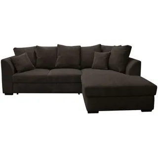 Cantus Ecksofa, Dunkelbraun, Kunststoff, 3-Sitzer, Füllung: Schaumstoff, Ottomane rechts, L-Form, 259x174 cm, Stoffauswahl, seitenverkehrt erhältlich, Hocker Rücken echt, Wohnzimmer, Sofas & Couches, Wohnlandschaften, Ecksofas