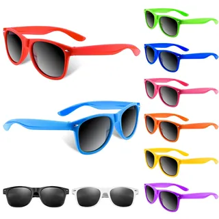 BOUBONI Party-Sonnenbrille Neonfarben lustiges Geschenk Goodie Stuffers für Sommer Strand Pool Party Geburtstagsparty (10, Mixed Color A) - 5.12" x 1.65"