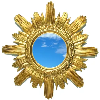 Ideacasa Spiegel mit goldener Sonne, Barock-Stil, Luigi XVI Kunst, Vintage, 42 cm