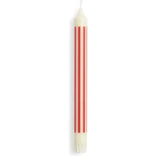 Hay Pattern Kerze vertikale Streifen creme-rot