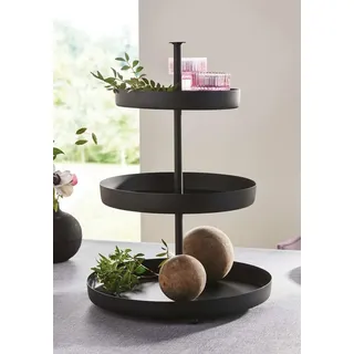 Dekoleidenschaft Etagere Black aus Metall, matt schwarz, 3-stöckig, Obstetagere, Metalletagere, - Schwarz