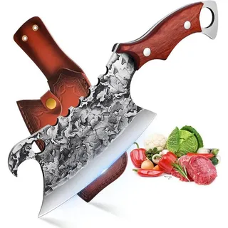 DRAGON RIOT Hackmesser Hackmesser mit Holzgriff, Küchenmesser Scharf Hackbeil