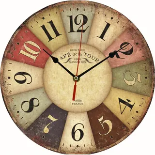 Vintage-retro-wanduhr – Geräuschlose Uhr Im Industriedesign, Moderne Holzwanduhr Für Schlafzimmer, Küche, Badezimmer, Büro, Hotel, Silber