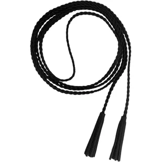 Nanxson Damen Taillengürtel Gewebte Quasten Kettengürtel Leder Dünner Gürtel für Kleid PDW0042 (schwarz) - XL