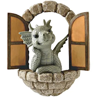 -Lesebuch-Statue – aufwendige Buchliebhaber-Ornament, niedliche Figur, Sammlerstück, mythische Kreatur-Dekoration, Drache meditiert im Vorderfenster, Garten, Basteln, Ornamente für Bücherregale